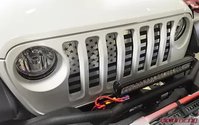 American Car Craft Brushed Stainless Front Grille American Flag Jeep Wrangler JL 2018-2020 - ACC-142121