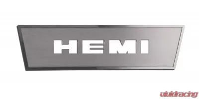 American Car Craft 2Pc Brushed Stainless Steel Door Badge Plate w/HEMI Lettering Dodge Challenger 2008-2014 - ACC-151007