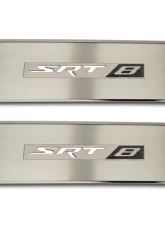 American Car Craft 2Pc Brushed Stainless Steel Door Badge Plate w/SRT8 Lettering Dodge Challenger 2008-2014                                     - ACC-151008 - Image 2