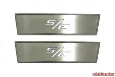 American Car Craft 2Pc Brushed Stainless Steel Door Badge Plate w/Laser-cut S/E Lettering Dodge Challenger 2008-2014 - ACC-151009