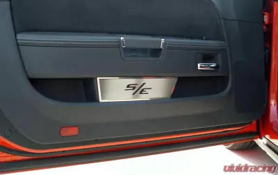 American Car Craft 2Pc Brushed Stainless Steel Door Badge Plate w/Laser-cut S/E Lettering Dodge Challenger 2008-2014 - ACC-151009