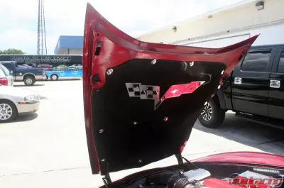 American Car Craft Stainless Steel Crossed Flags Hood Badge Chevrolet Corvette C6 2005-2013 - ACC-043113