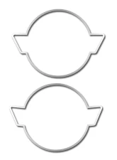 American Car Craft Emblem Trim Rings Polished 2pc Chevrolet Corvette 1984-1990                                     - ACC-022005 - Image 2