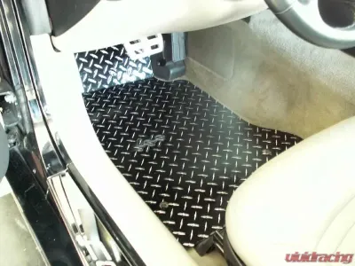 American Car Craft Floor Mat Diamond Plate Yellow Show Mat 2pc Chevrolet Corvette 1999-2004 - ACC-031005