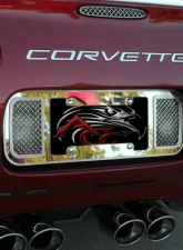 American Car Craft Tag Plate Laser Mesh Rear Chevrolet Corvette 1997-2004                                     - ACC-032026 - Image 2