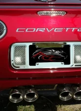 American Car Craft Tag Plate Laser Mesh Rear Chevrolet Corvette 1997-2004                                     - ACC-032026 - Image 3