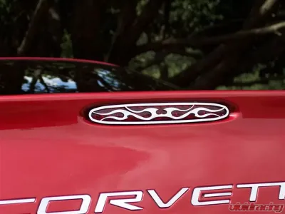 American Car Craft 5th Brake Light Grille Polished Flame Style Chevrolet Corvette 1997-2004 - ACC-032039