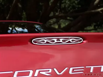 American Car Craft 5th Brake Light Grille Polished Flame Style Chevrolet Corvette 1997-2004 - ACC-032039