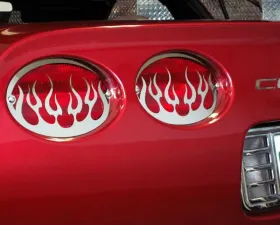 American Car Craft Taillight Grilles Polished Flame 4pc Chevrolet Corvette 1997-2004