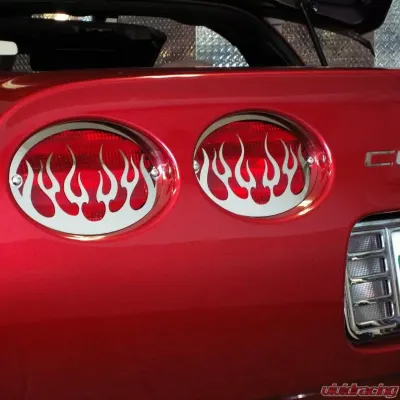 American Car Craft Taillight Grilles Polished Flame 4pc Chevrolet Corvette 1997-2004 - ACC-032040