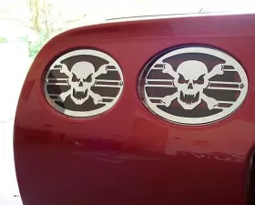 American Car Craft Taillight Grilles Polished Skull 4pc Chevrolet Corvette 1997-2004