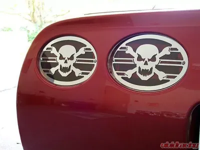 American Car Craft Taillight Grilles Polished Skull 4pc Chevrolet Corvette 1997-2004 - ACC-032044