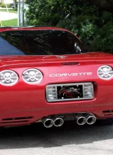 American Car Craft Taillight Grilles Polished Skull 4pc Chevrolet Corvette 1997-2004                                     - ACC-032044 - Image 2