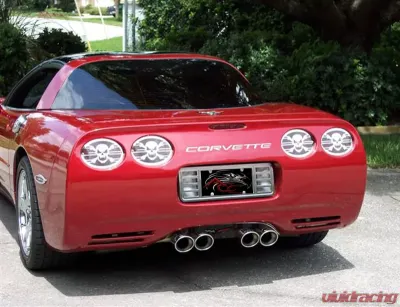 American Car Craft Taillight Grilles Polished Skull 4pc Chevrolet Corvette 1997-2004 - ACC-032044