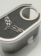 American Car Craft Master Cylinder Cover Crossed Flags w/Cap Cover Chevrolet C6 Corvette 2009-2013                                     - ACC-043132-DBLU - Image 2