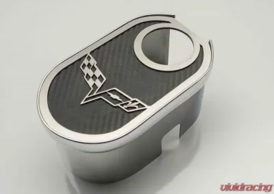American Car Craft Master Cylinder Cover Crossed Flags w/Cap Cover Chevrolet C6 Corvette 2009-2013 - ACC-043132-SBLK