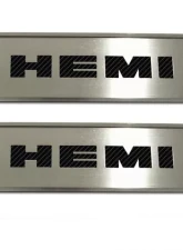 American Car Craft 2Pc Bright Red Solid Stainless Steel Door Badge Plate w/HEMI Inlay Dodge Challenger 2008-2014                                     - ACC-151021-BSRD - Image 3