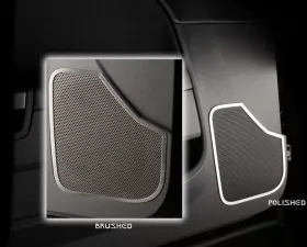 American Car Craft 2Pc Brushed Stainless Steel Speaker Trim Rings Front Door Dodge Challenger 2008-2014