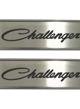 American Car Craft 2Pc Brushed Stainless Door Badge Plate w/Etched Challenger Classic Script Dodge Challenger 2008-2014                                     - ACC-151032 - Image 3