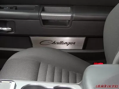 American Car Craft 2Pc Brushed Stainless Door Badge Plate w/Etched Challenger Classic Script Dodge Challenger 2008-2014 - ACC-151032