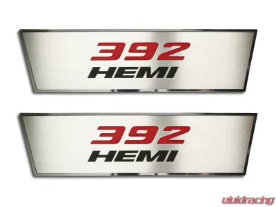 American Car Craft 2Pc Brushed Stainless Steel 392 HEMI Door Badge Dodge Challenger 2008-2014 - ACC-151034