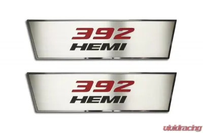 American Car Craft 2Pc Brushed Stainless Steel 392 HEMI Door Badge Dodge Challenger 2008-2014 - ACC-151034
