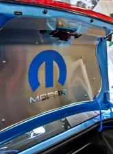 American Car Craft Brushed Stainless Steel Omega Trunk or Hood w/Blue MOPAR Letters Dodge Challenger 2008-2023                                     - ACC-151035-B - Image 2