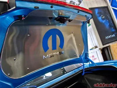 American Car Craft Brushed Stainless Steel Omega Trunk or Hood w/Blue MOPAR Letters Dodge Challenger 2008-2023 - ACC-151035-B
