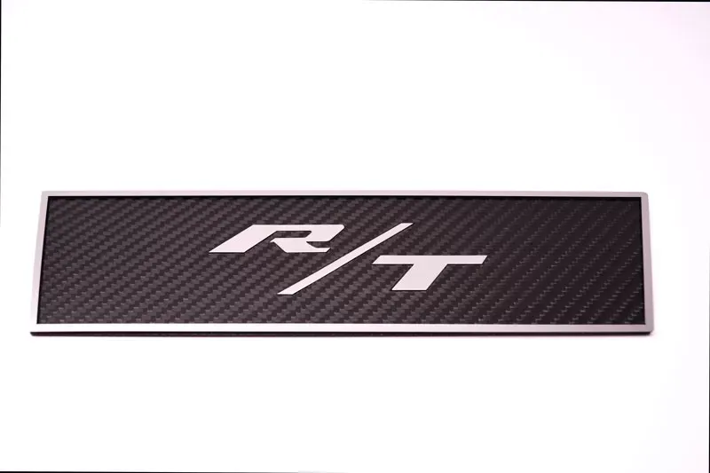American Car Craft 2Pc Polished Stainless Trim Carbon Fiber Door Badge Plates w/R/T Inlay Dodge Challenger 2008-2014 - ACC-151039