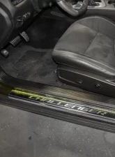 American Car Craft Yellow LED Carbon Fiber Door Sills w/Polished Challenger Inlay Dodge Challenger 2008-2023                                     - ACC-151047-YLWL - Image 3