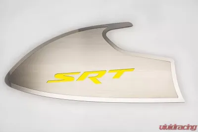 American Car Craft Yellow Solid Stainless Steel Door Badge w/SRT Inlay Dodge Challenger 2015-2023 - ACC-151055-SYLW