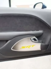 American Car Craft Yellow Solid Stainless Steel Door Badge w/SRT Inlay Dodge Challenger 2015-2023                                     - ACC-151055-SYLW - Image 3