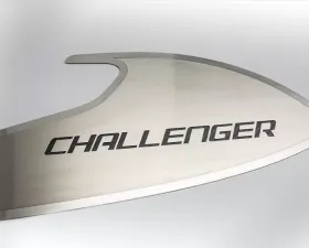 American Car Craft 2Pc Black Carbon Fiber Stainless Steel Door Badge w/Challenger Inlay Dodge Challenger 2015-2023