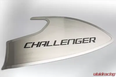 American Car Craft 2Pc Brushed Black Stainless Steel Door Badge w/Challenger Inlay Dodge Challenger 2015-2023 - ACC-151059-BBLK
