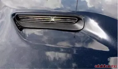 American Car Craft 2Pc Polished Stainless Steel Hood Scoop Billet Style Dodge Challenger 2008-2014 - ACC-152012