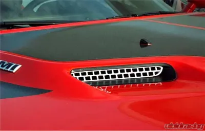 American Car Craft 2Pc Polished Stainless Steel Hood Scoop Grille Overlay Dodge Challenger 2008-2014 - ACC-152013
