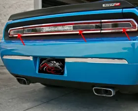 American Car Craft Polished Stainless Trim Taillight Smoked Plexi Trim Plate Dodge Challenger 2008-2014