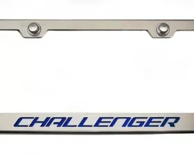 American Car Craft Blue Carbon Fiber Custom License Plate Frame w/Challenger Lettering