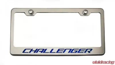 American Car Craft Blue Carbon Fiber Custom License Plate Frame w/Challenger Lettering - ACC-152023-BLU