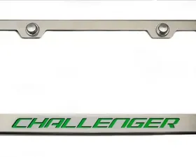 American Car Craft Illuminated Green Custom License Plate Frame w/Challenger Lettering