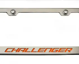 American Car Craft HEMI Orange Custom License Plate Frame w/Challenger Lettering