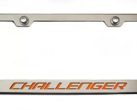American Car Craft Illuminated Orange Custom License Plate Frame w/Challenger Lettering