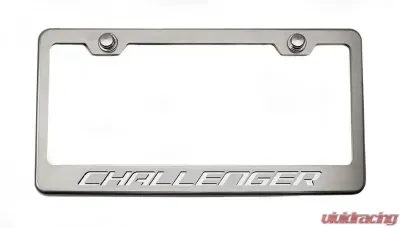 American Car Craft White Carbon Fiber Custom License Plate Frame w/Challenger Lettering - ACC-152023-WHT