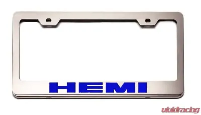 American Car Craft Blue Carbon Fiber Stainless Steel Custom HEMI License Plate Frame - ACC-152024-BLU