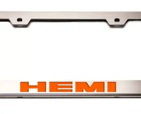 American Car Craft HEMI Orange Stainless Steel Custom HEMI License Plate Frame
