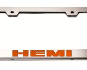 American Car Craft Illuminated Orange Stainless Steel Custom HEMI License Plate Frame