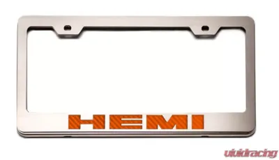 American Car Craft Illuminated Orange Stainless Steel Custom HEMI License Plate Frame - ACC-152024-ORGL