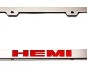 American Car Craft Illuminated Red Stainless Steel Custom HEMI License Plate Frame