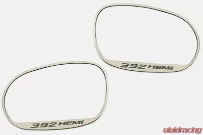 American Car Craft 2Pc Brushed Stainless Steel 392 HEMI Side Mirror Trim Dodge Challenger 2008-2023 - ACC-152028