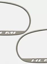 American Car Craft 2Pc Brushed Stainless HEMI Cutout Style Side Mirror Trim Dodge Challenger 2008-2023                                     - ACC-152029 - Image 3